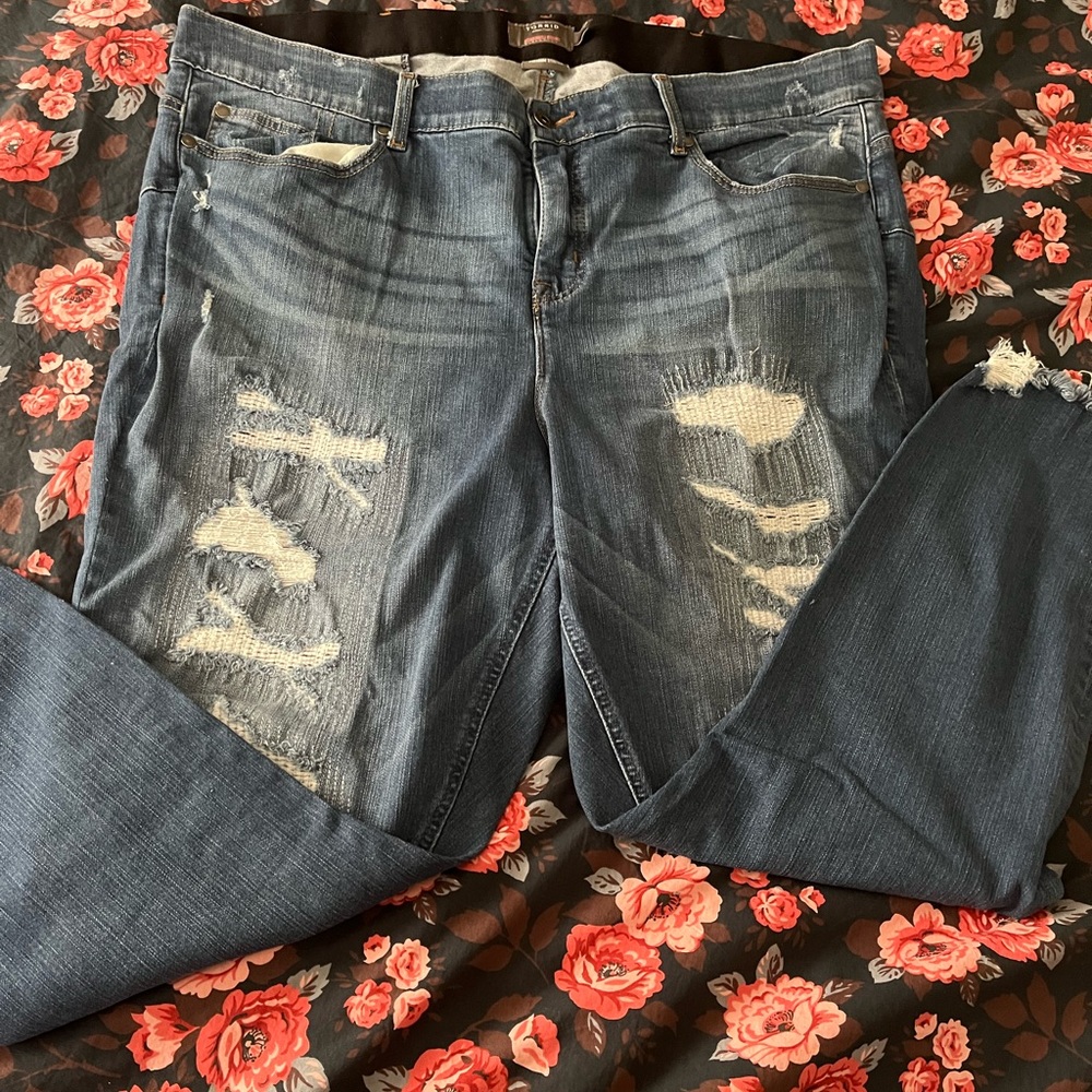 Size 24 Tall torrid brand, distressed skinny jeans